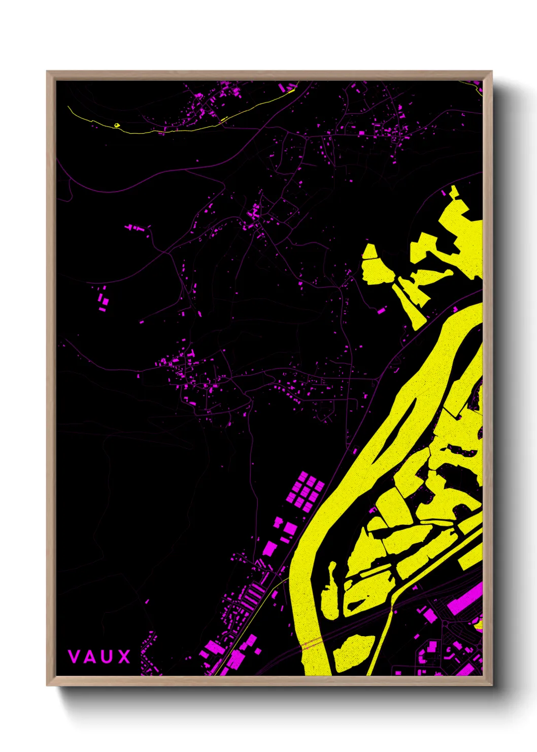 Une affiche de carte sur Vaux