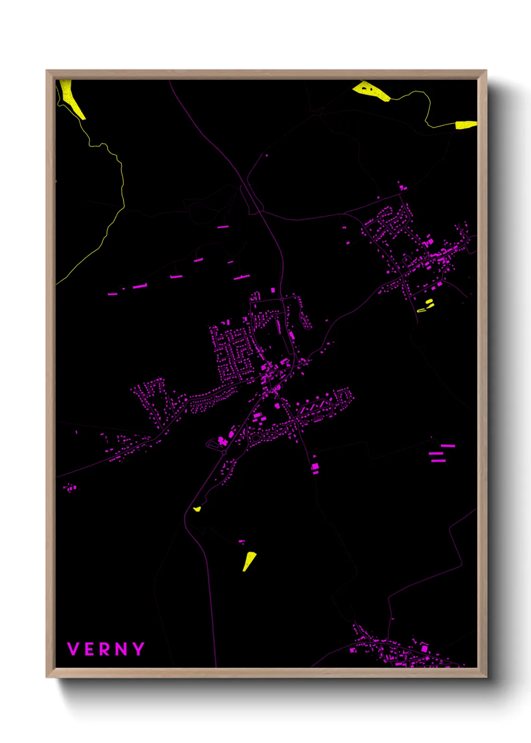 Une affiche de carte sur Verny
