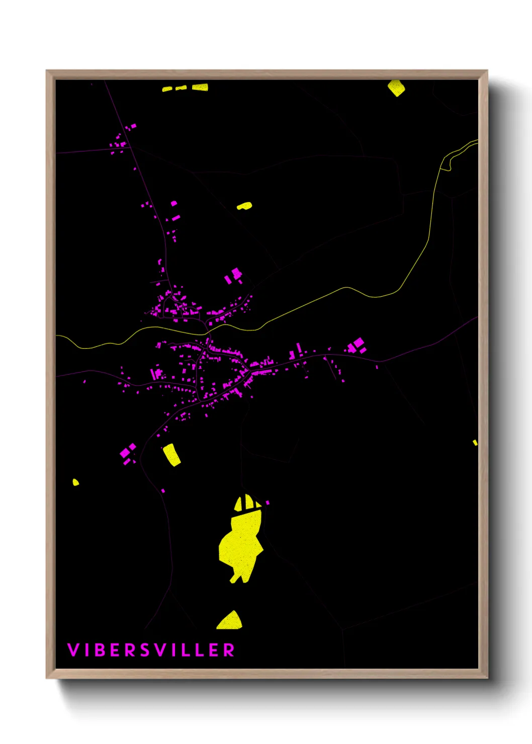 Une affiche de carte sur Vibersviller