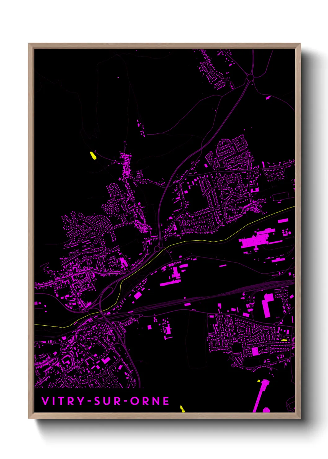 Une affiche de carte sur Vitry-sur-Orne