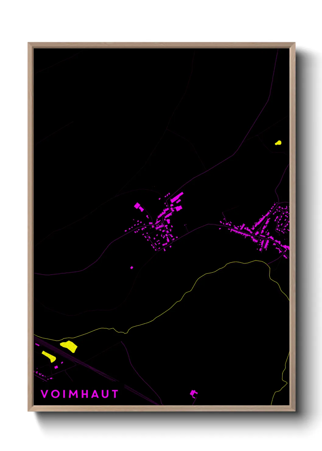 Une affiche de carte sur Voimhaut