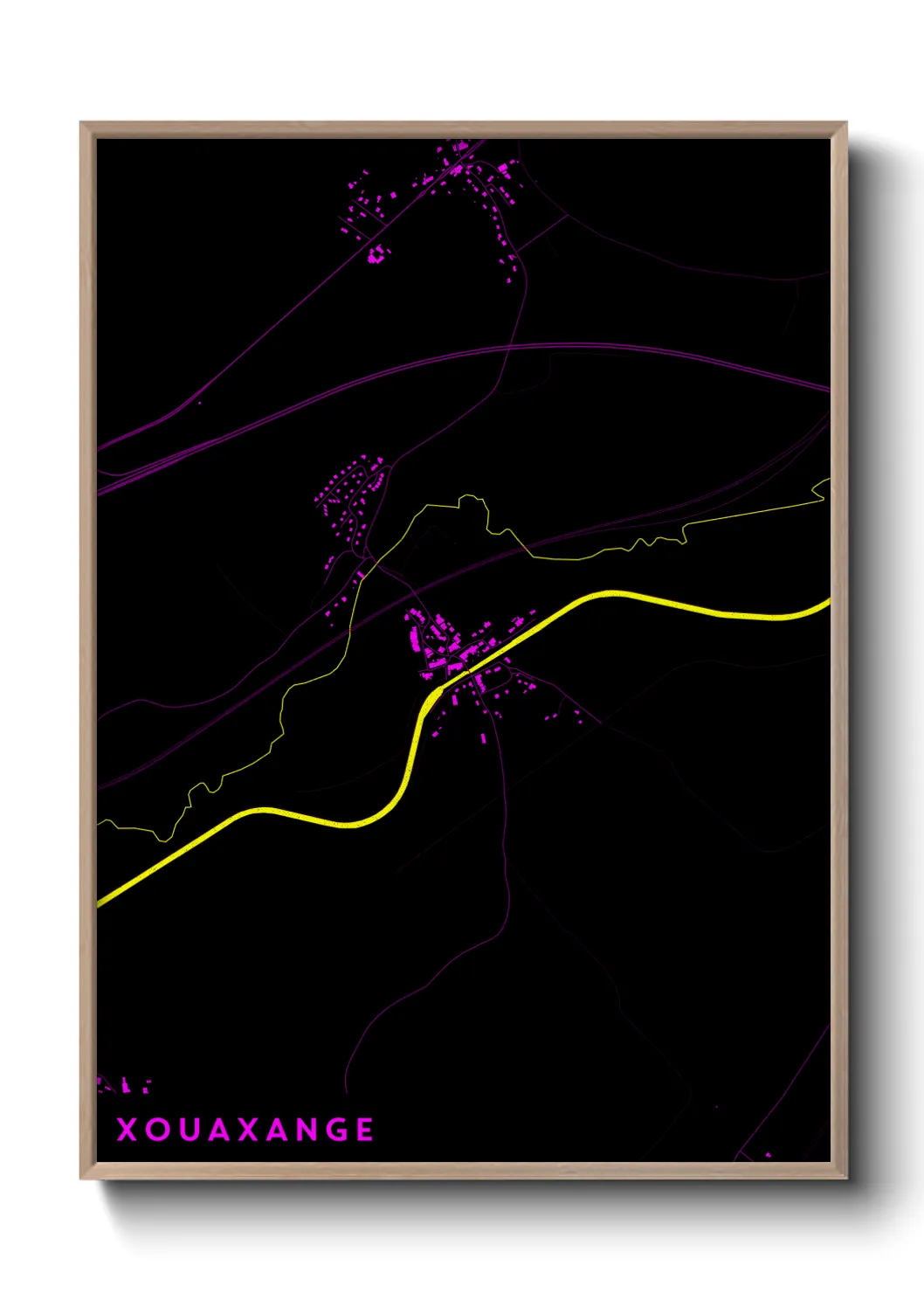 Une affiche de carte sur Xouaxange