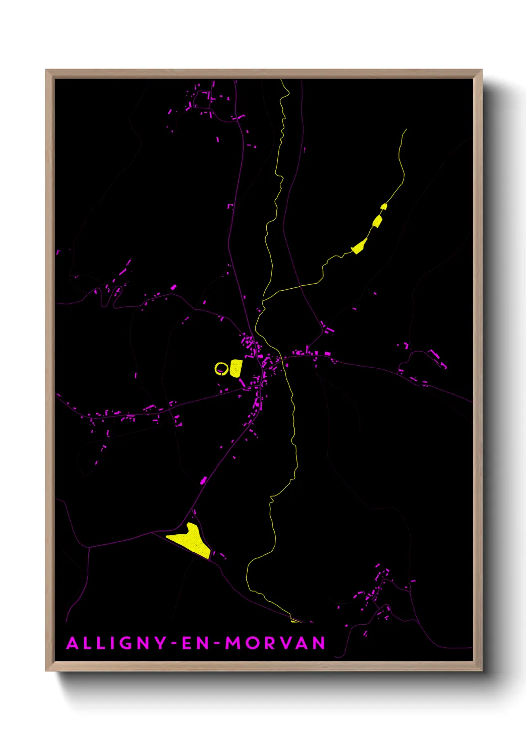 Une affiche de carte sur Alligny-en-Morvan