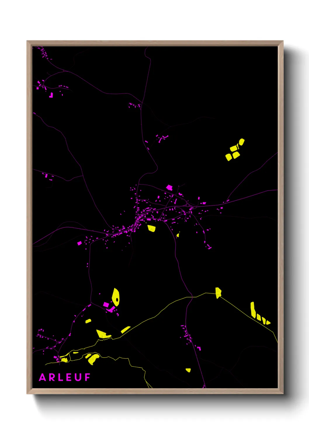 Une affiche de carte sur Arleuf