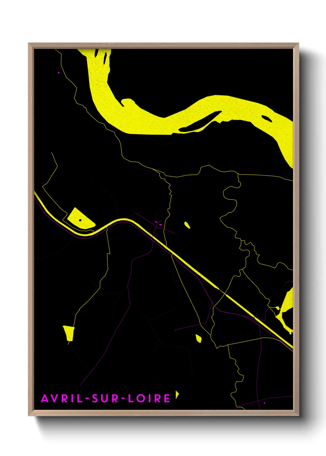 Une affiche de carte sur Avril-sur-Loire