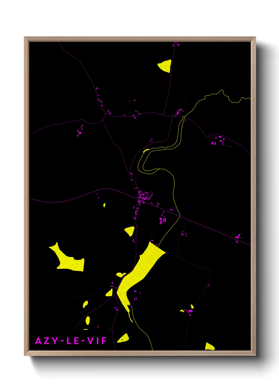 Une affiche de carte sur Azy-le-Vif