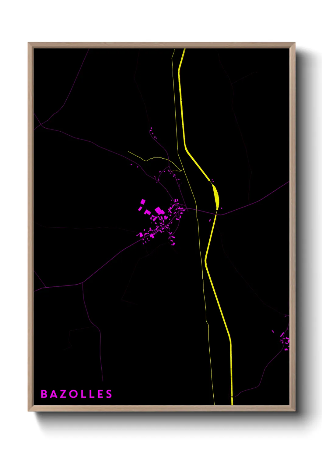 Une affiche de carte sur Bazolles