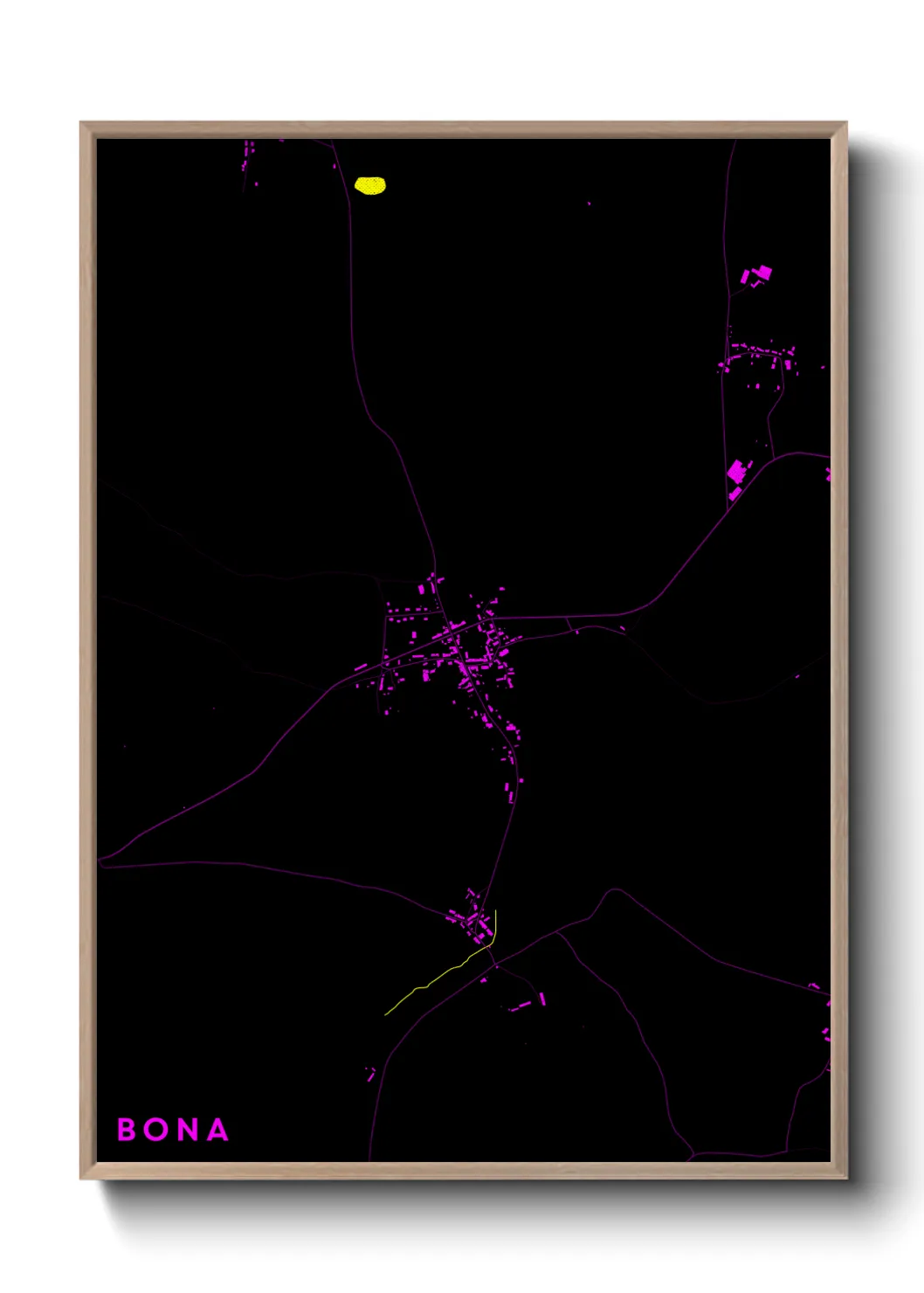 Une affiche de carte sur Bona