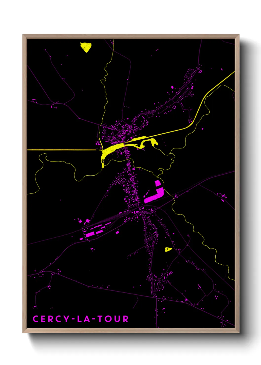 Une affiche de carte sur Cercy-la-Tour