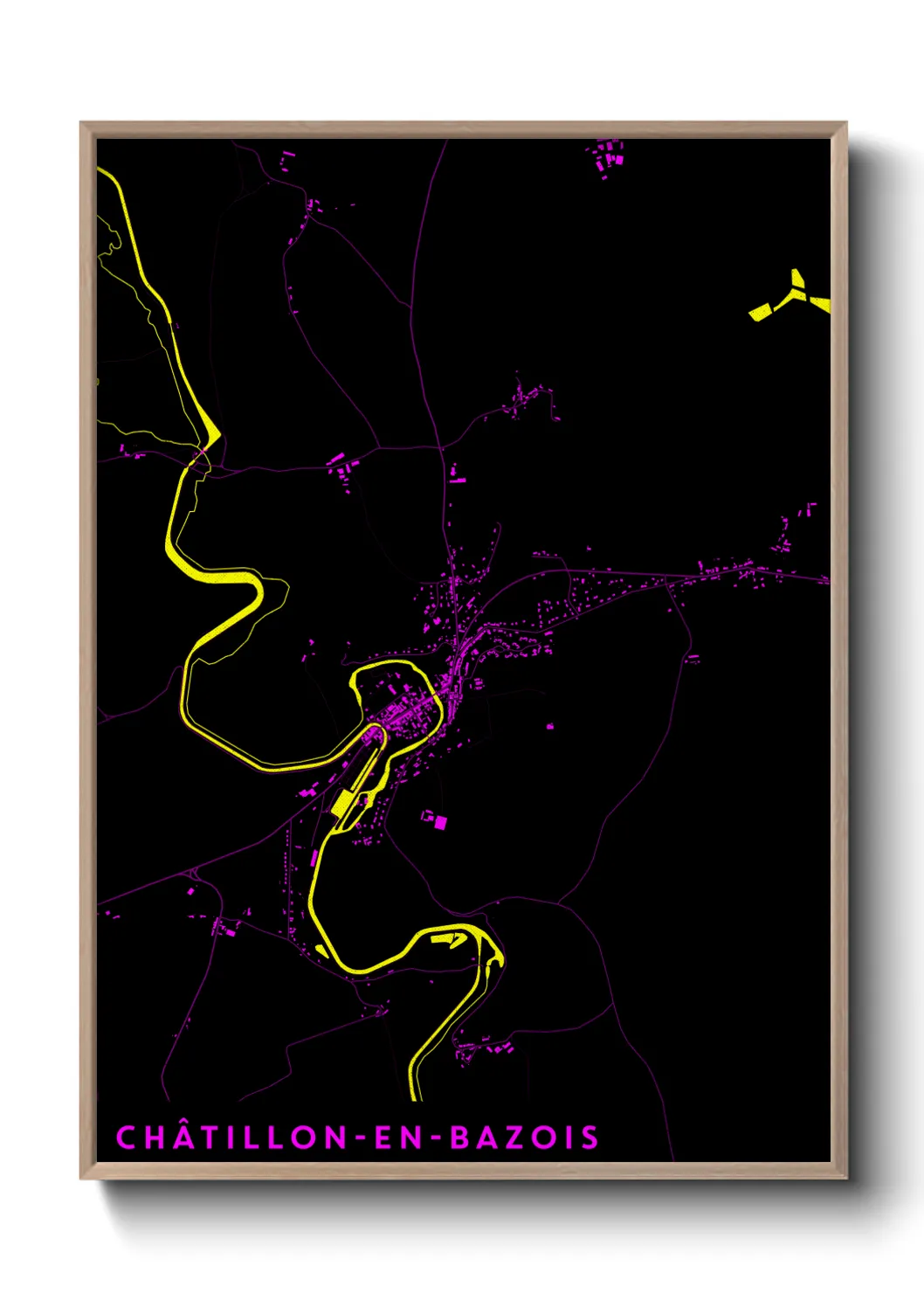 Une affiche de carte sur Châtillon-en-Bazois