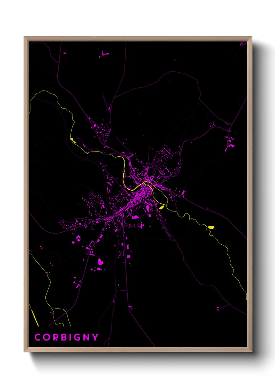 Une affiche de carte sur Corbigny