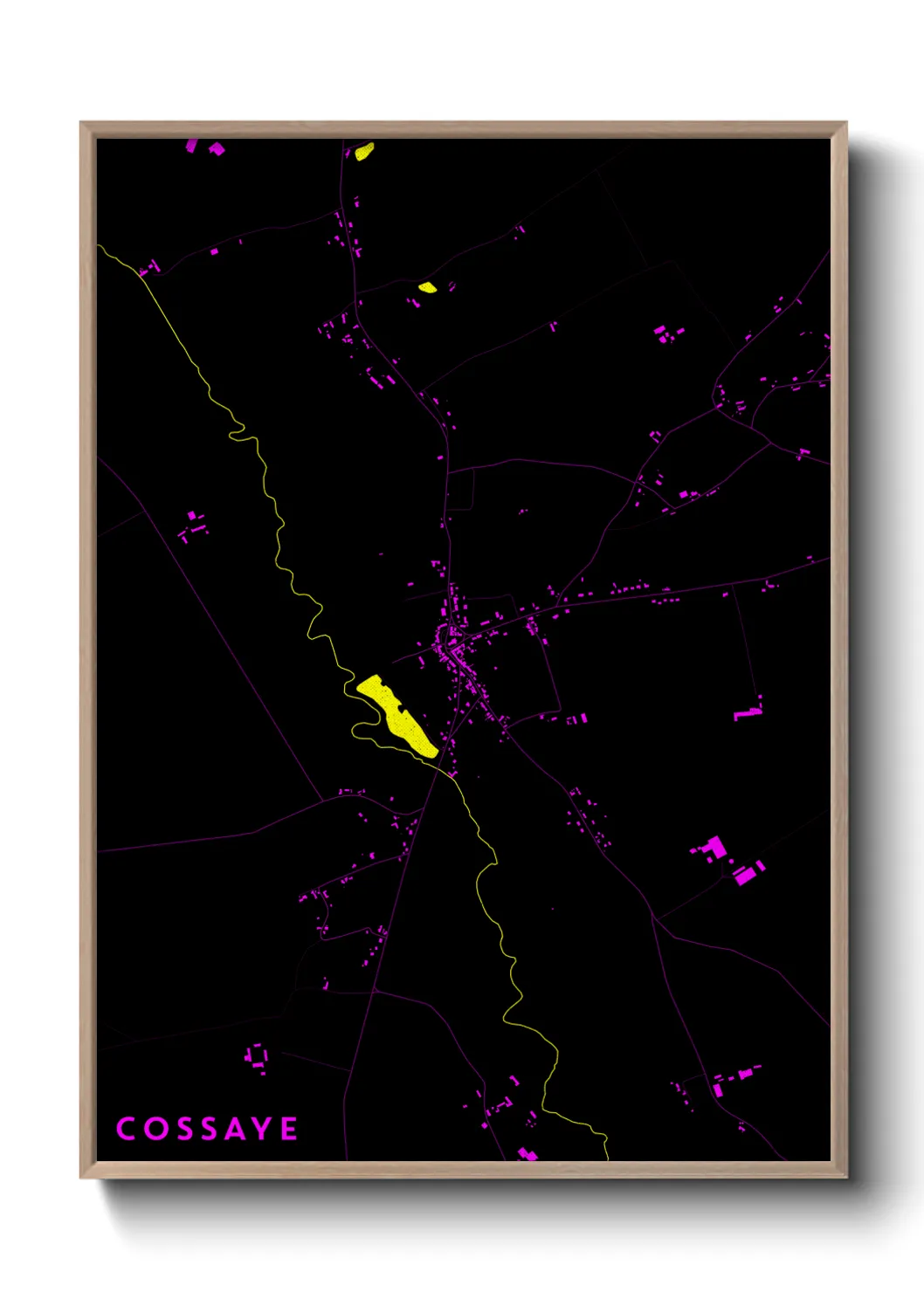 Une affiche de carte sur Cossaye