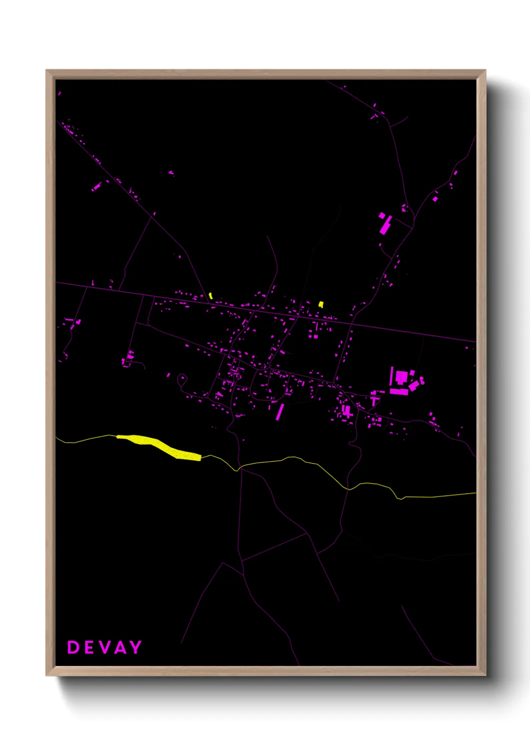 Une affiche de carte sur Devay
