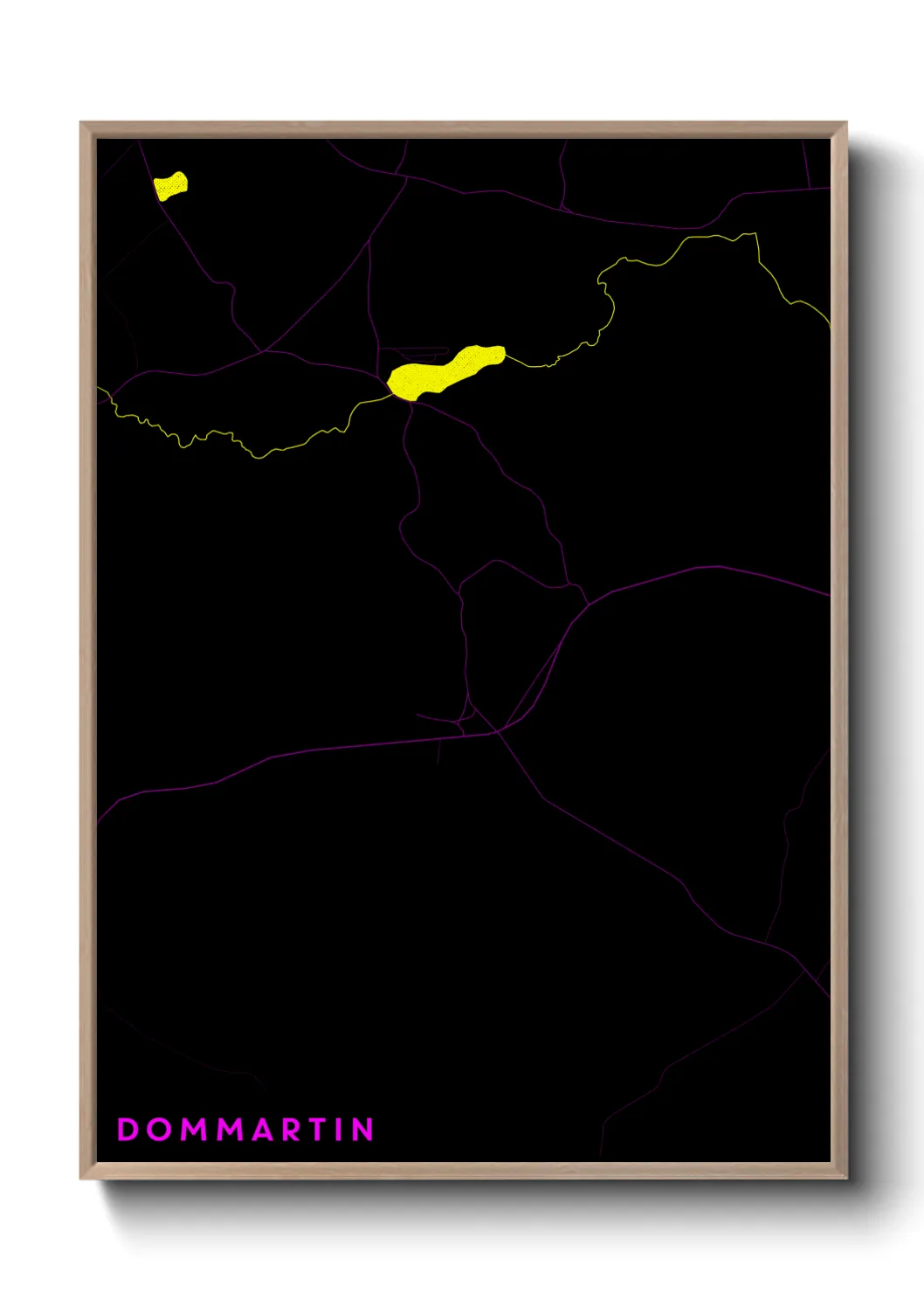 Une affiche de carte sur Dommartin