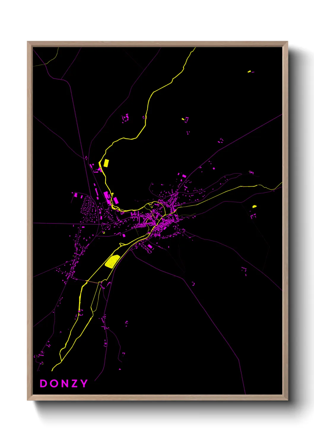 Une affiche de carte sur Donzy