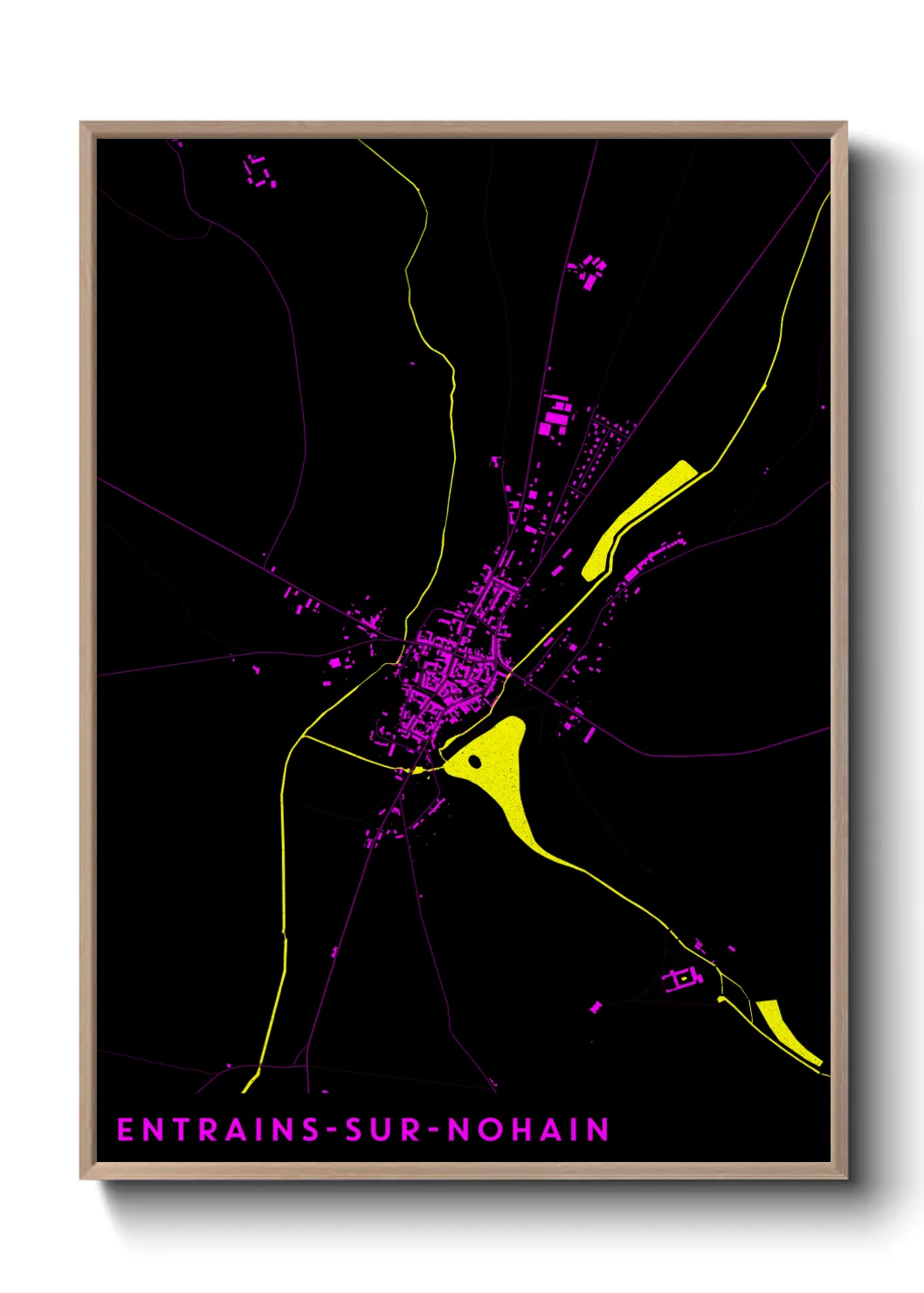 Une affiche de carte sur Entrains-sur-Nohain