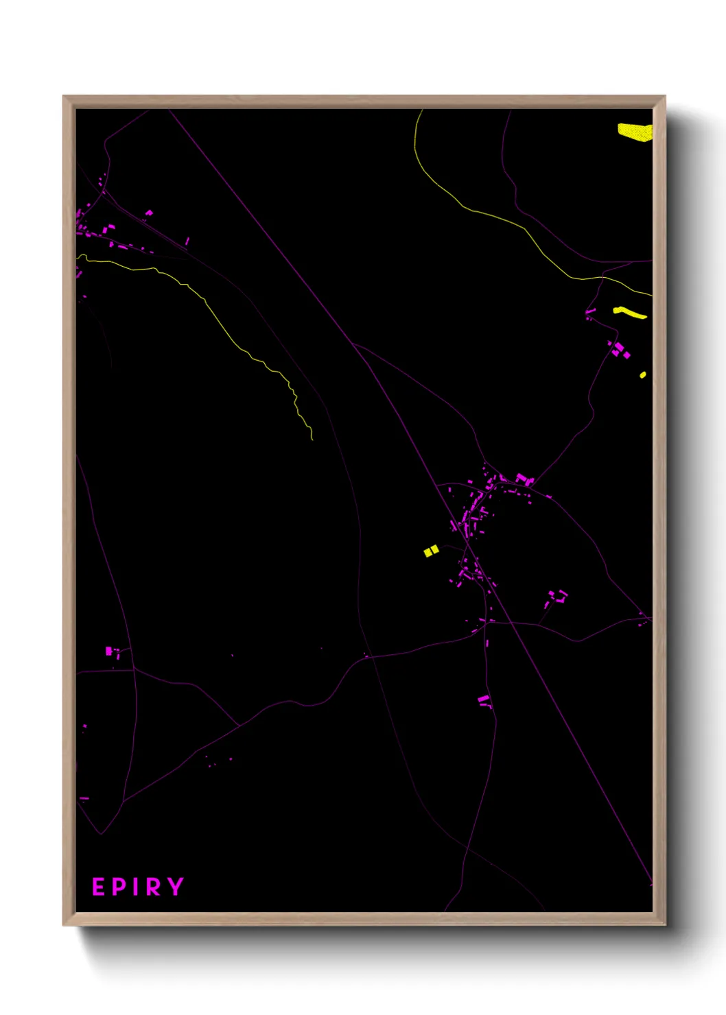 Une affiche de carte sur Epiry