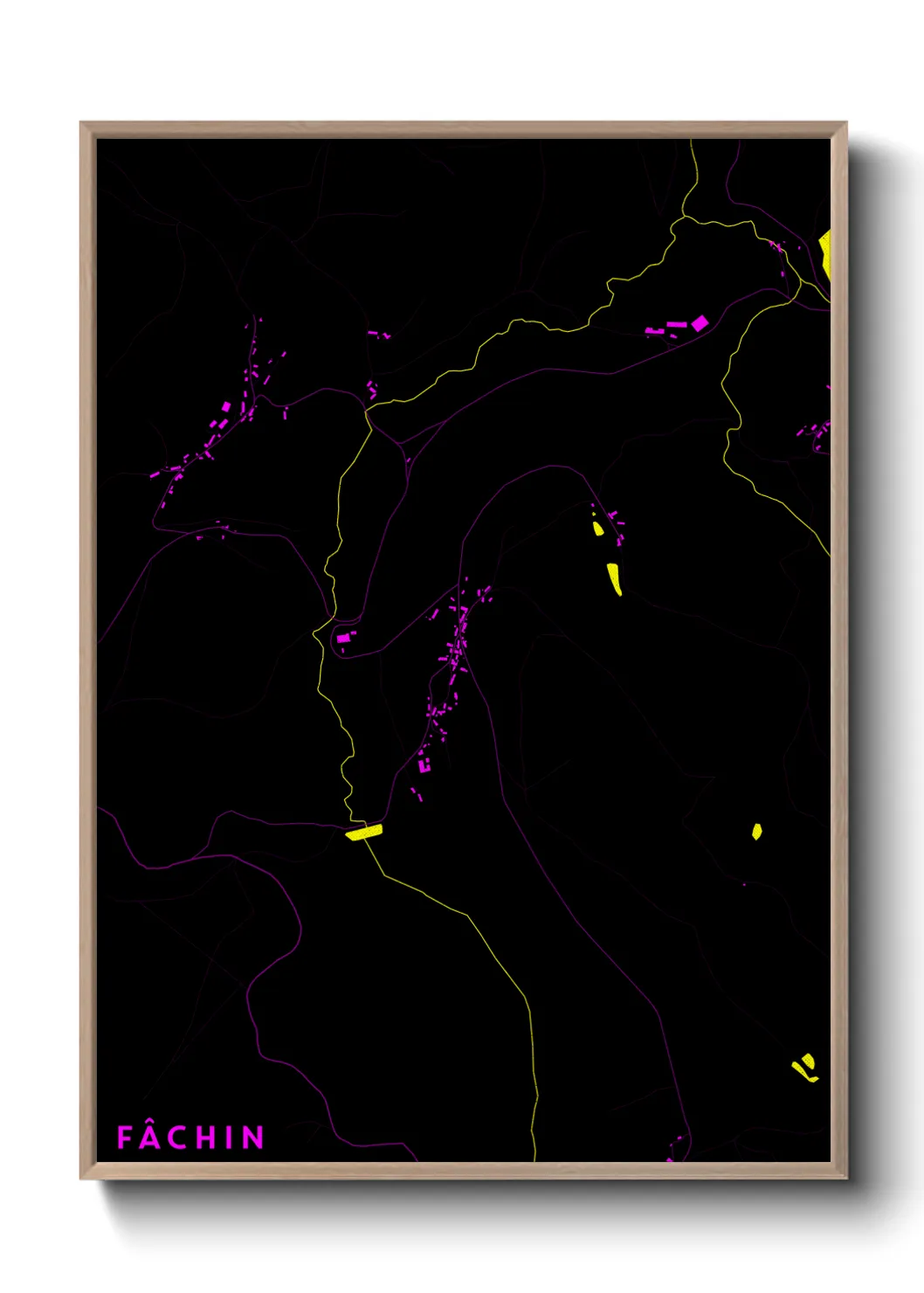 Une affiche de carte sur Fâchin