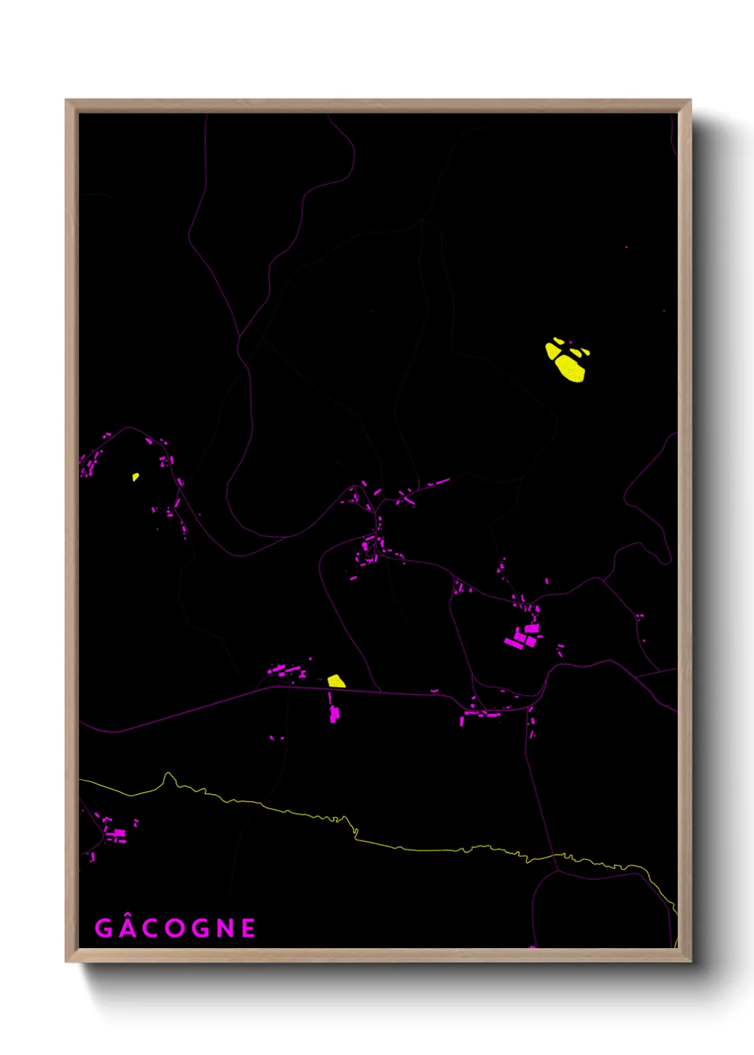 Une affiche de carte sur Gâcogne