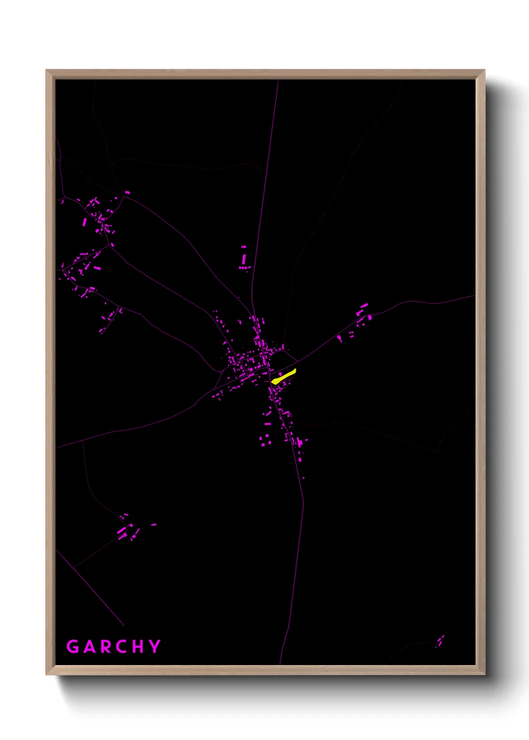 Une affiche de carte sur Garchy