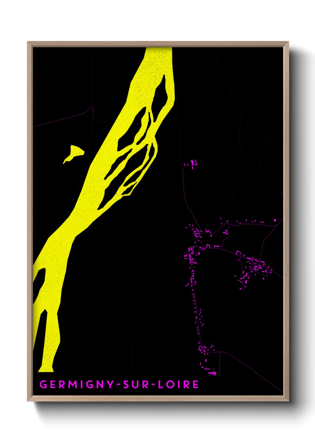 Une affiche de carte sur Germigny-sur-Loire