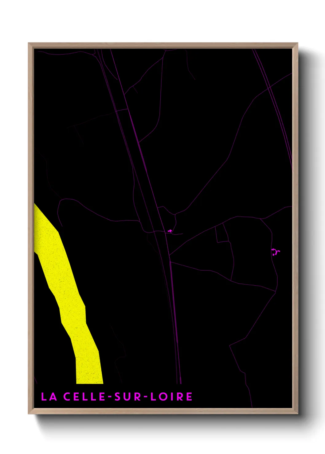 Une affiche de carte sur La Celle-sur-Loire