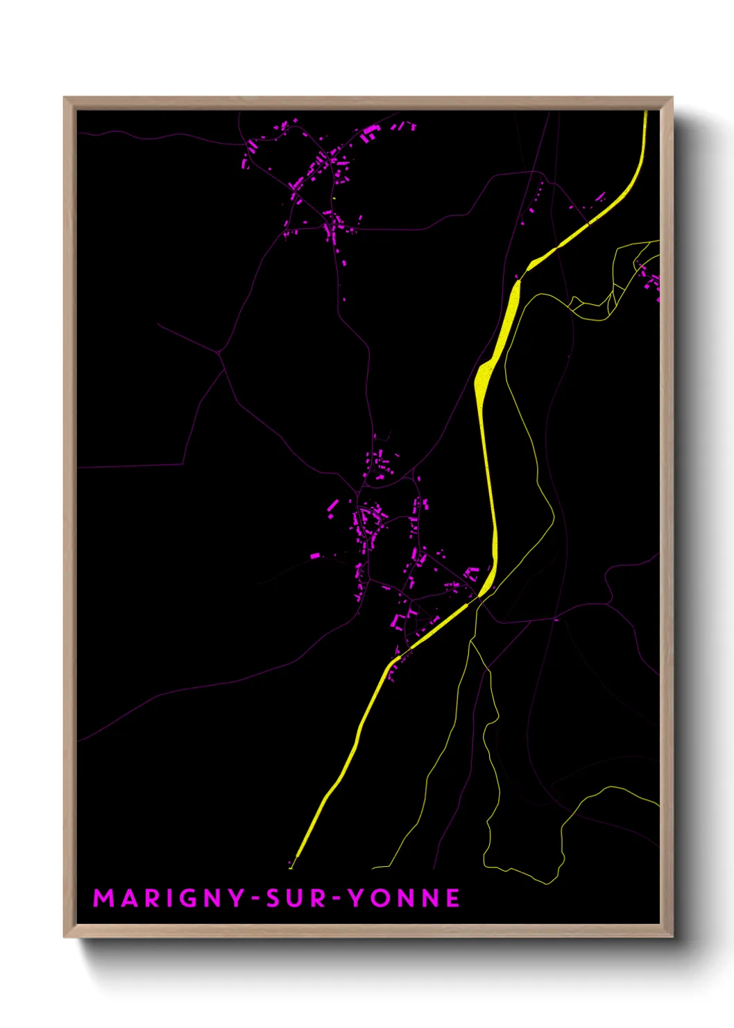 Une affiche de carte sur Marigny-sur-Yonne
