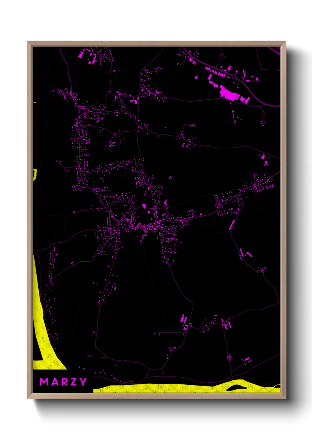 Une affiche de carte sur Marzy