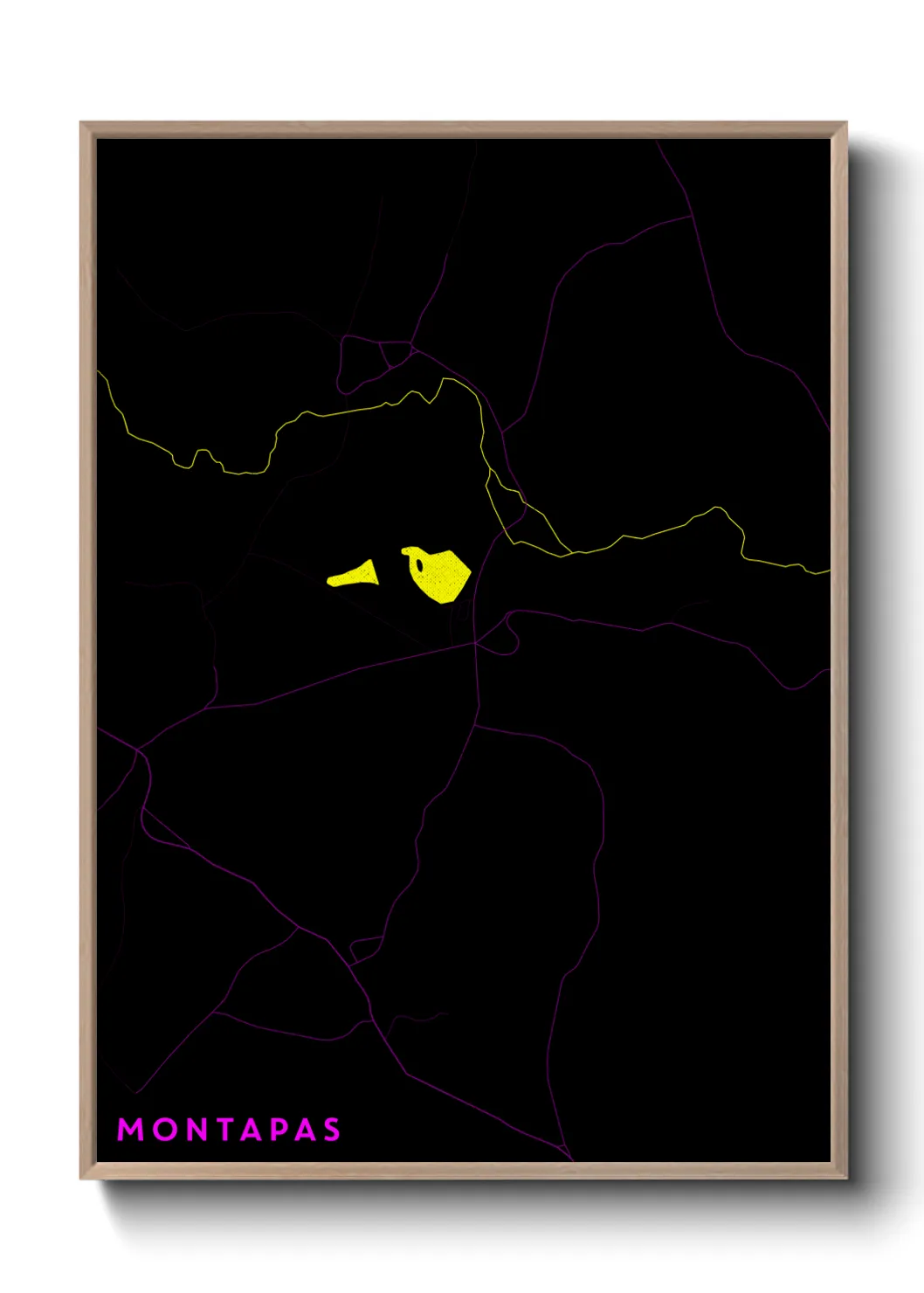 Une affiche de carte sur Montapas