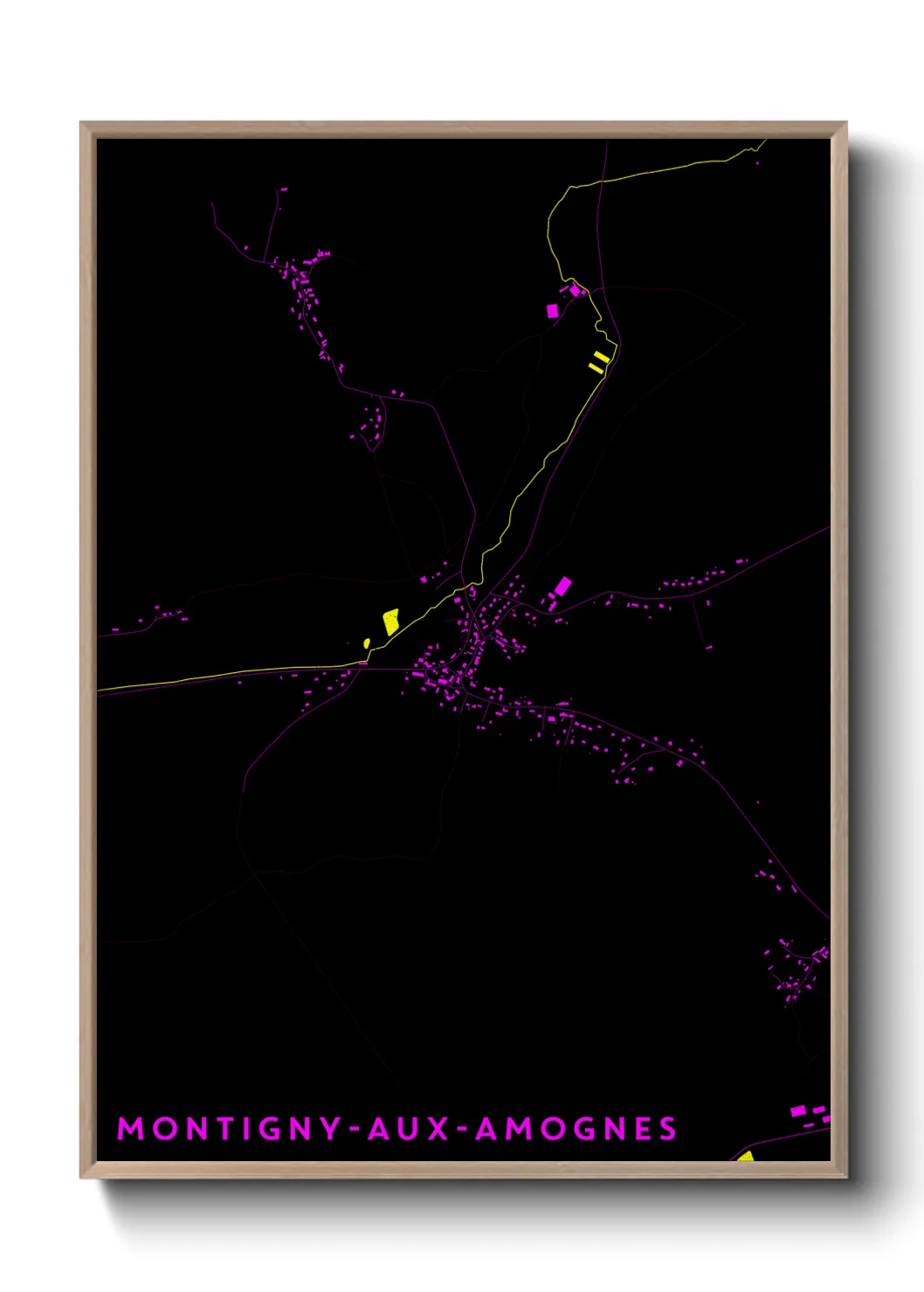 Une affiche de carte sur Montigny-aux-Amognes