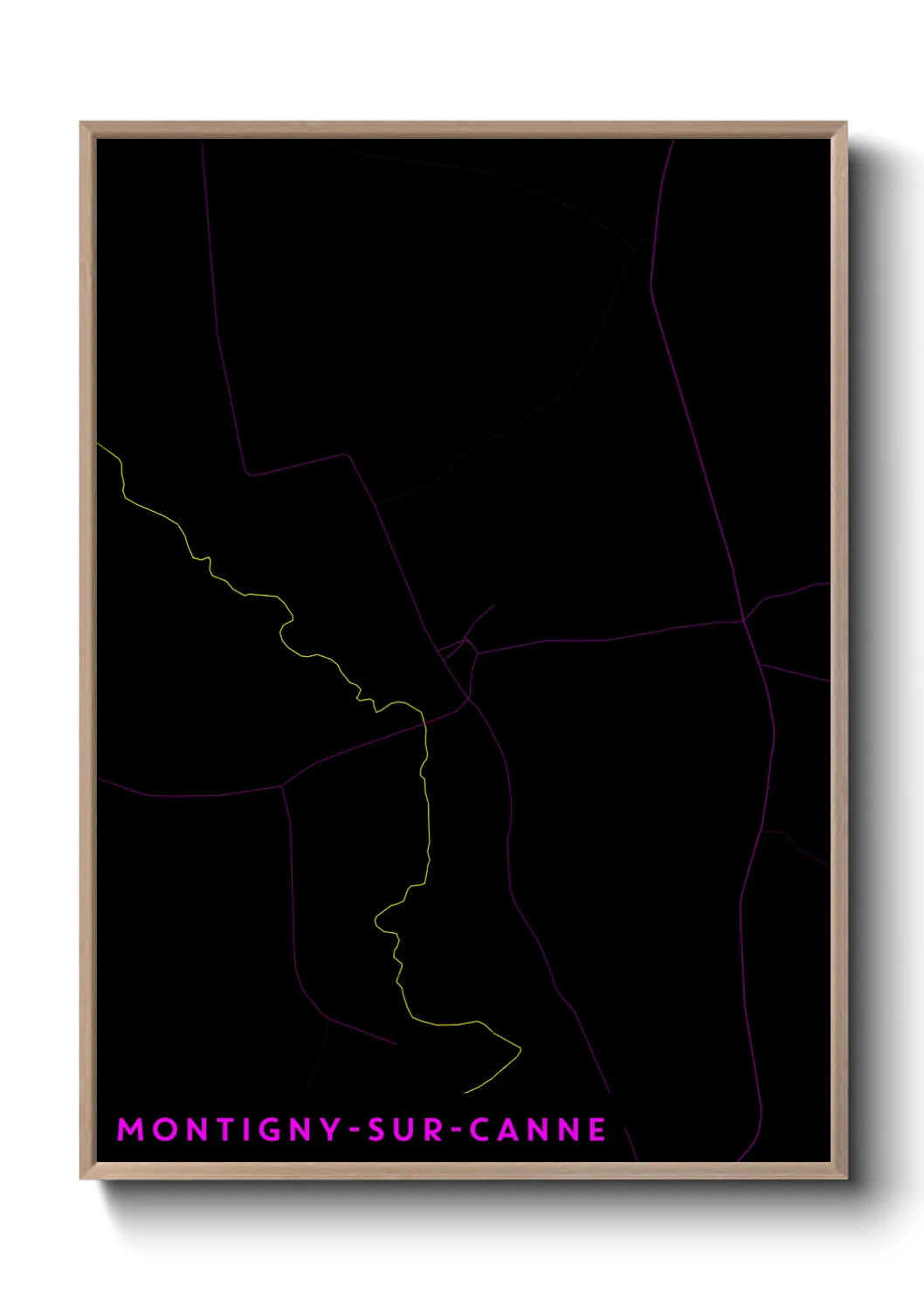 Une affiche de carte sur Montigny-sur-Canne