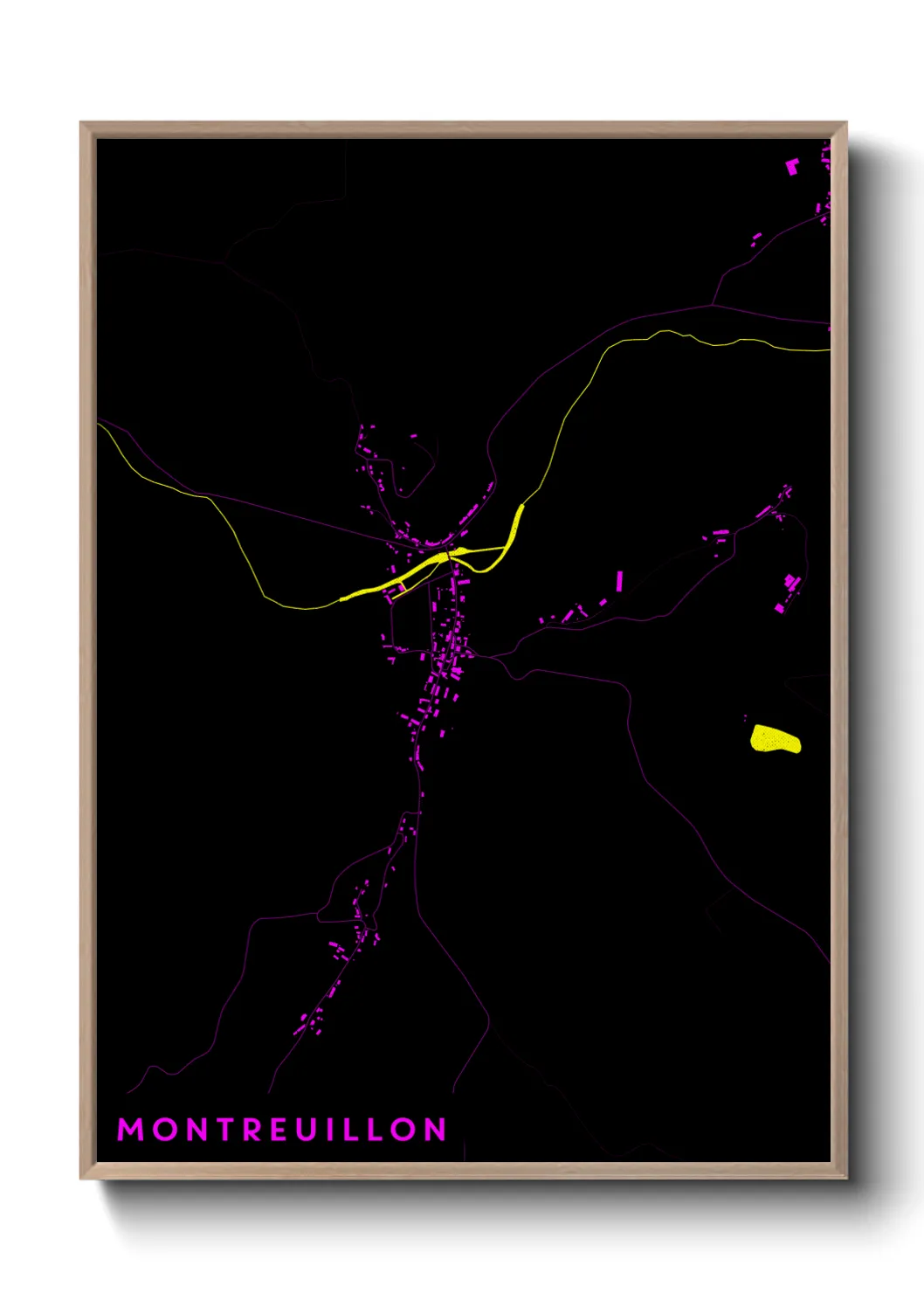 Une affiche de carte sur Montreuillon