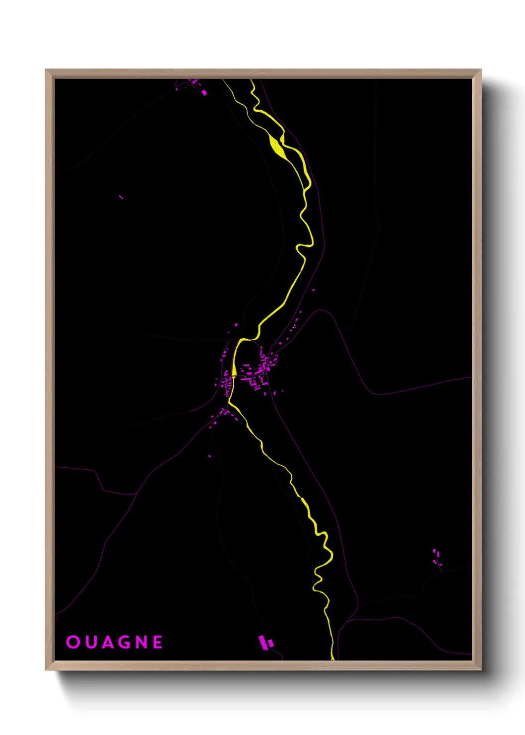 Une affiche de carte sur Ouagne
