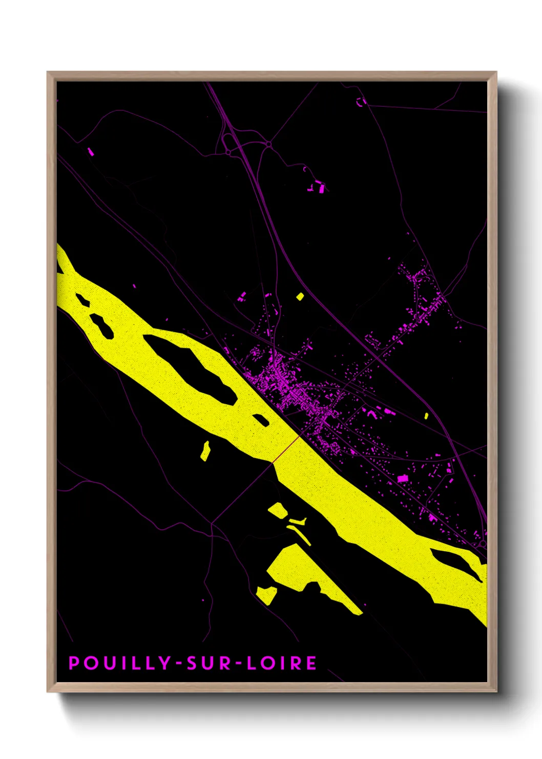 Une affiche de carte sur Pouilly-sur-Loire