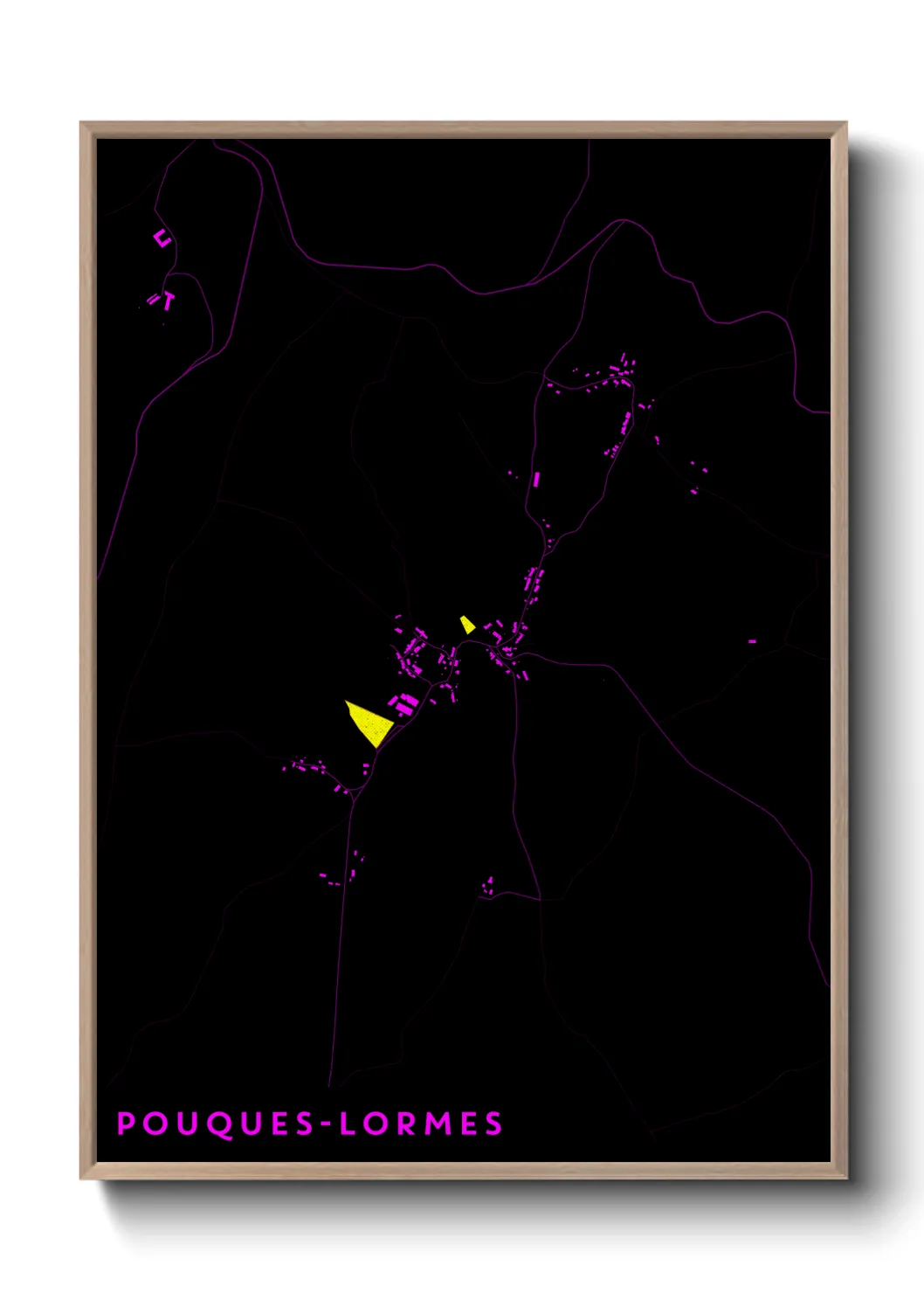 Une affiche de carte sur Pouques-Lormes