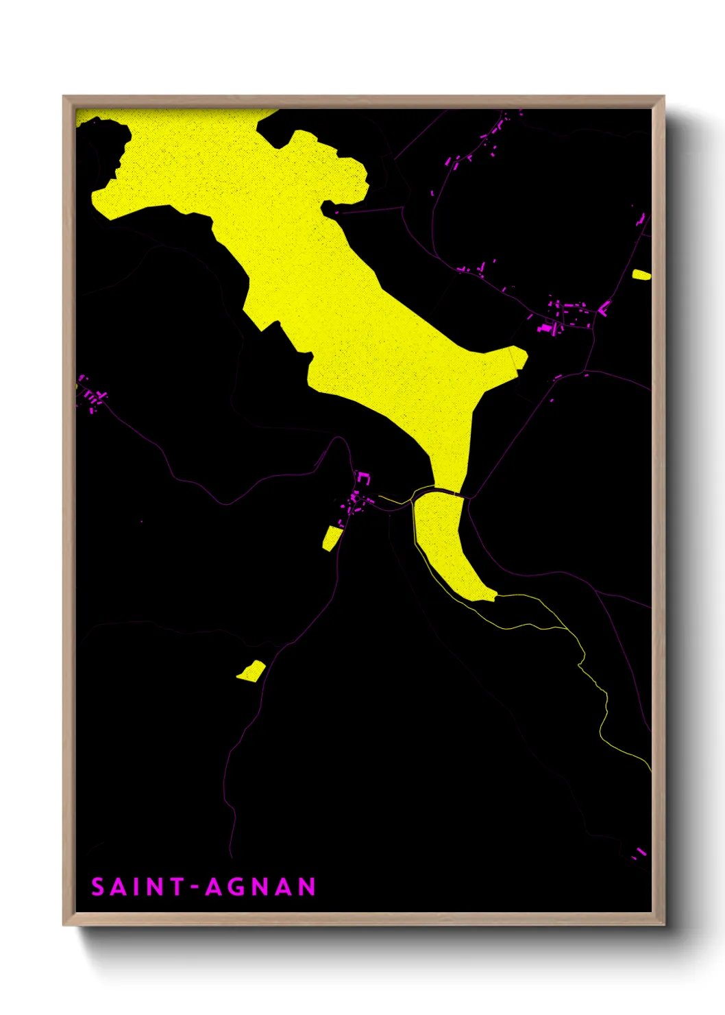 Une affiche de carte sur Saint-Agnan