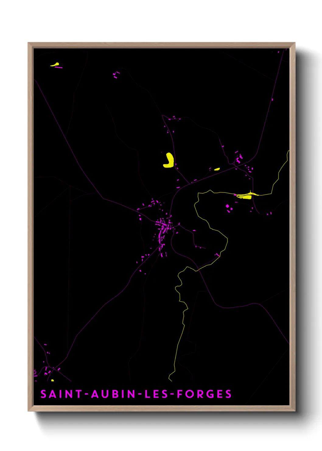 Une affiche de carte sur Saint-Aubin-les-Forges