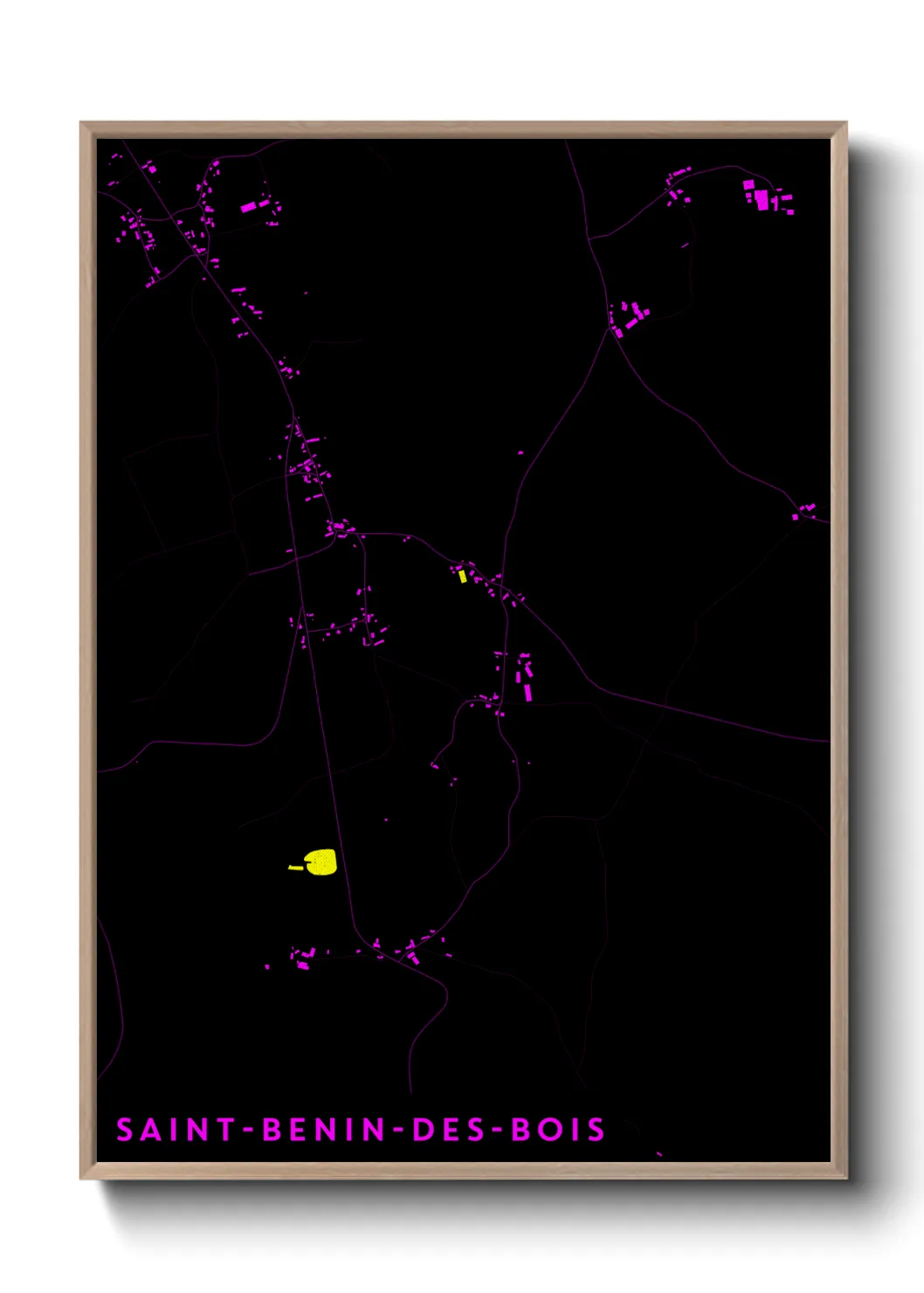 Une affiche de carte sur Saint-Benin-des-Bois