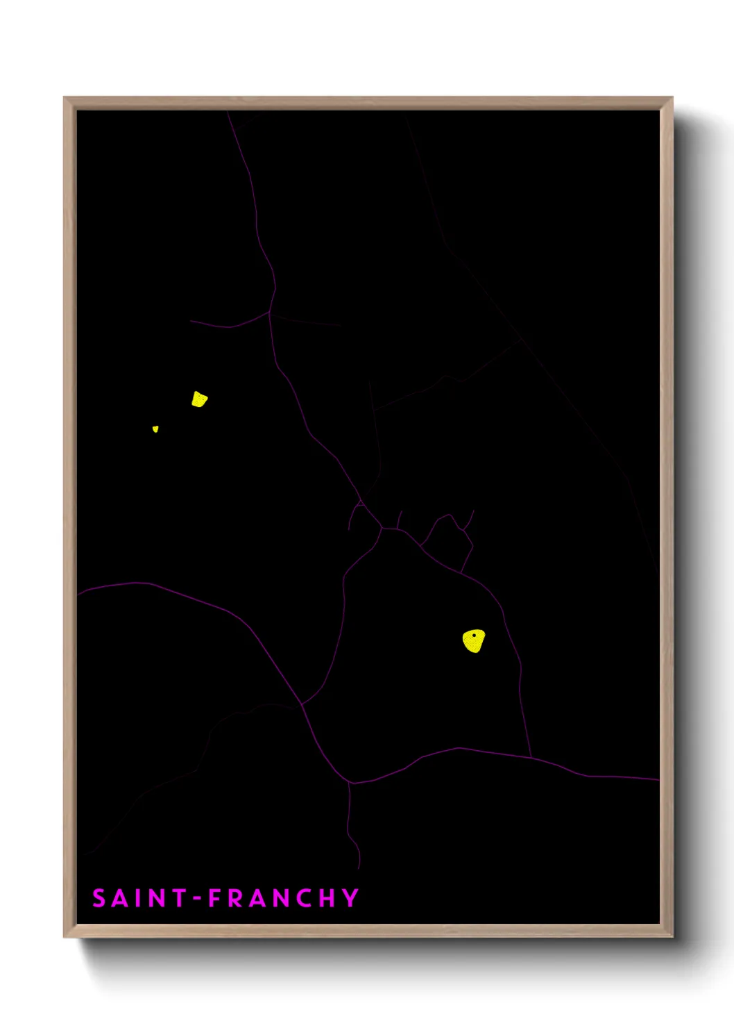 Une affiche de carte sur Saint-Franchy