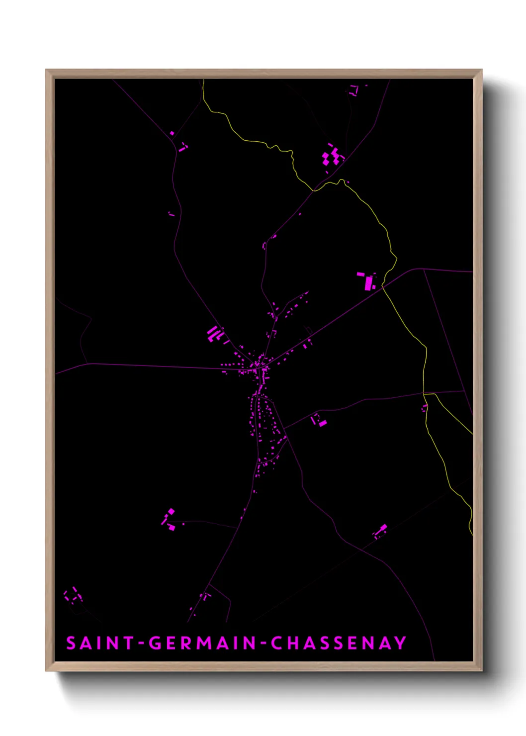 Une affiche de carte sur Saint-Germain-Chassenay