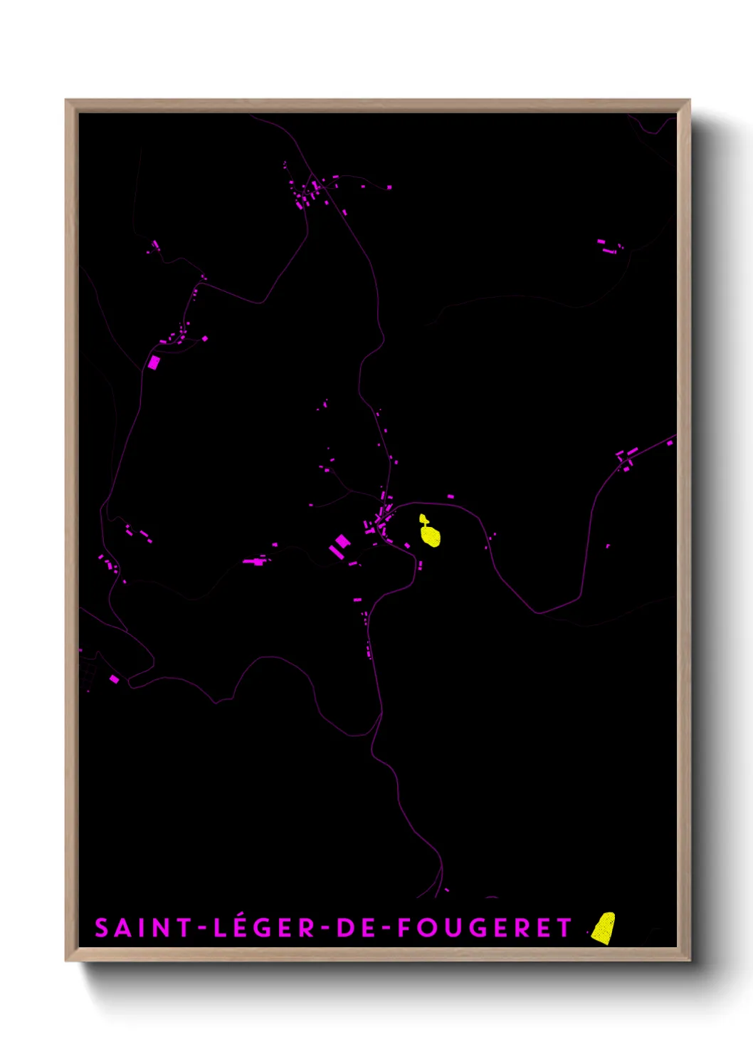 Une affiche de carte sur Saint-Léger-de-Fougeret