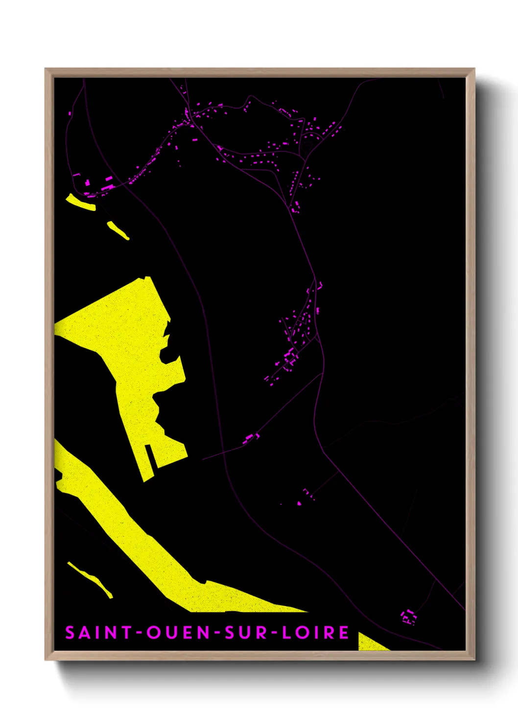 Une affiche de carte sur Saint-Ouen-sur-Loire