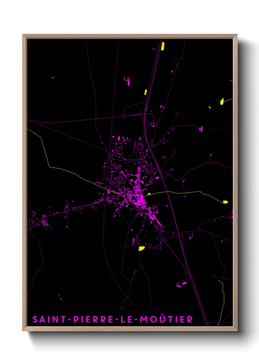 Une affiche de carte sur Saint-Pierre-le-Moûtier