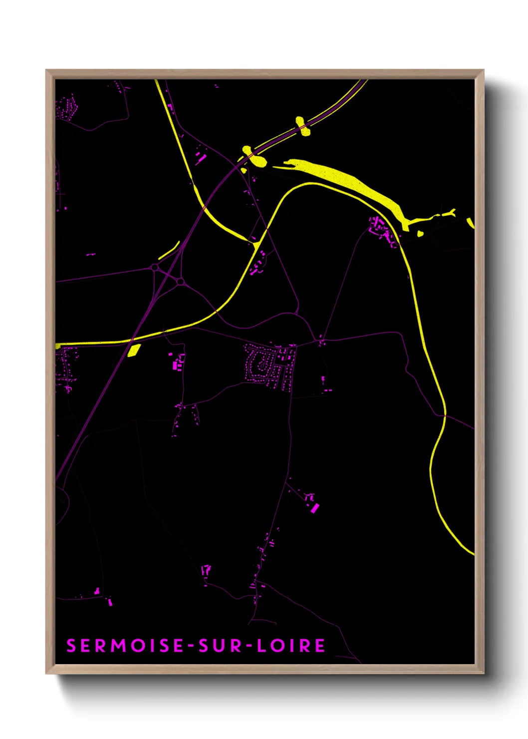 Une affiche de carte sur Sermoise-sur-Loire