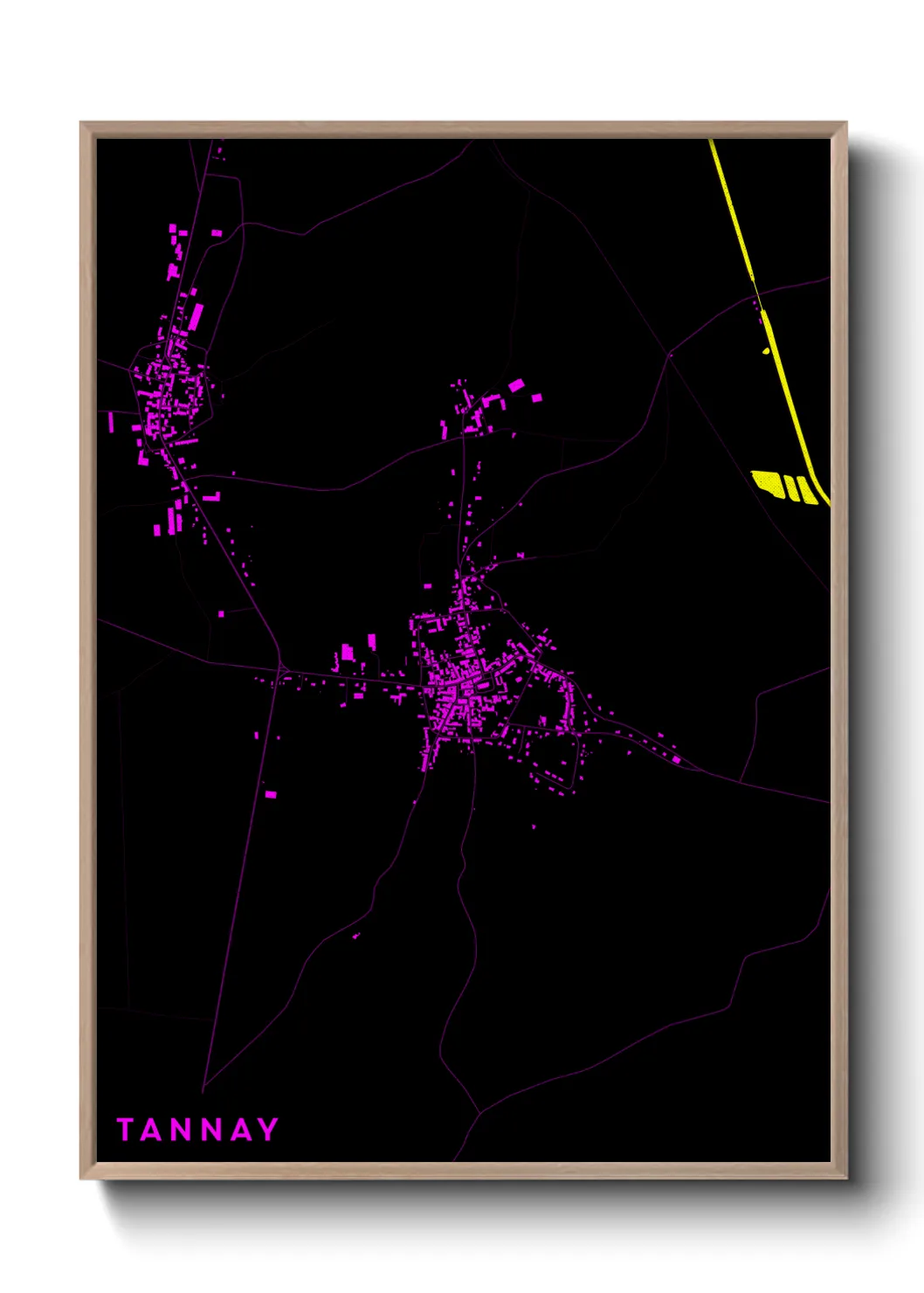 Une affiche de carte sur Tannay