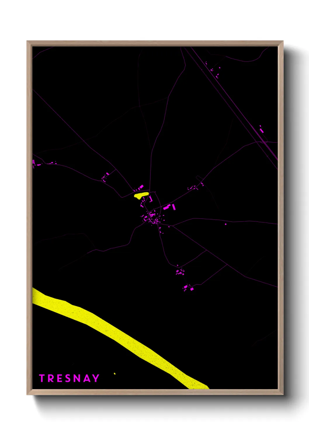 Une affiche de carte sur Tresnay