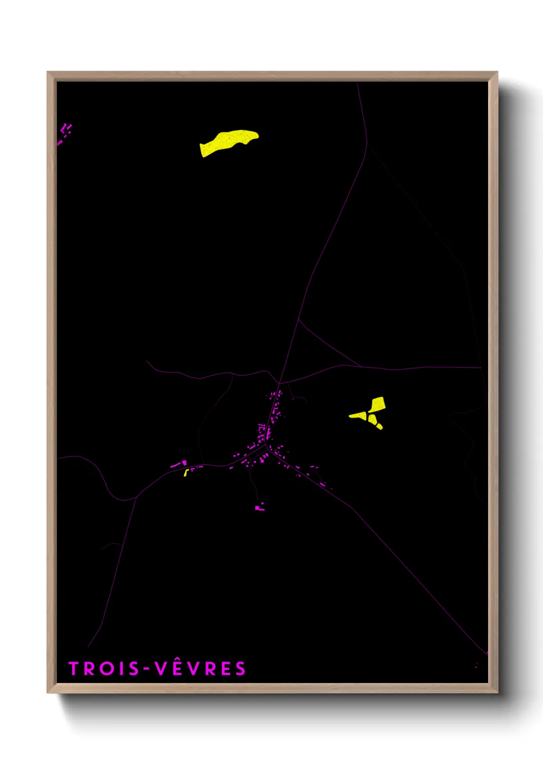 Une affiche de carte sur Trois-Vêvres