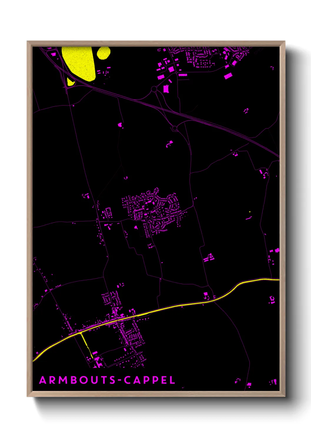 Une affiche de carte sur Armbouts-Cappel