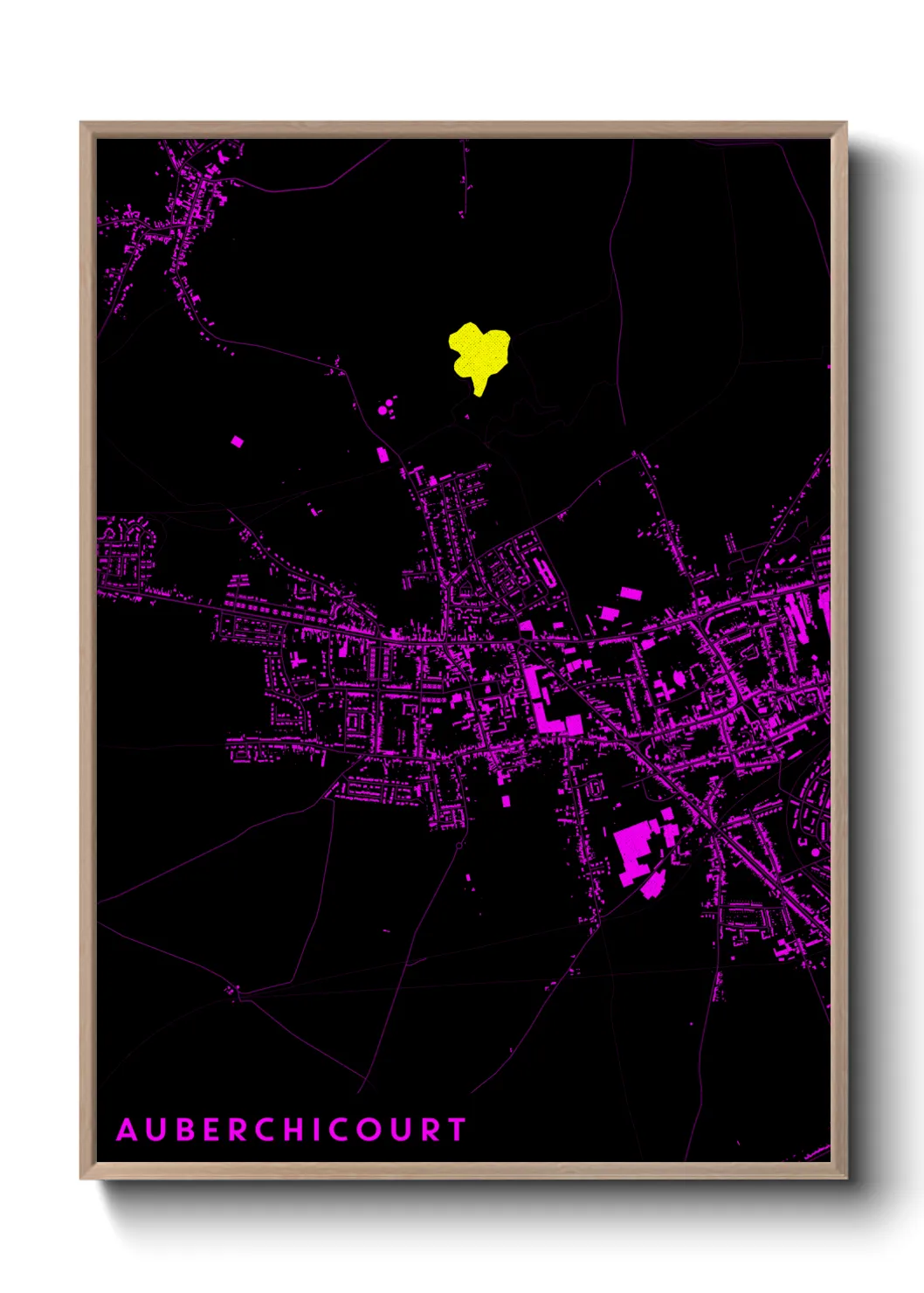 Une affiche de carte sur Auberchicourt