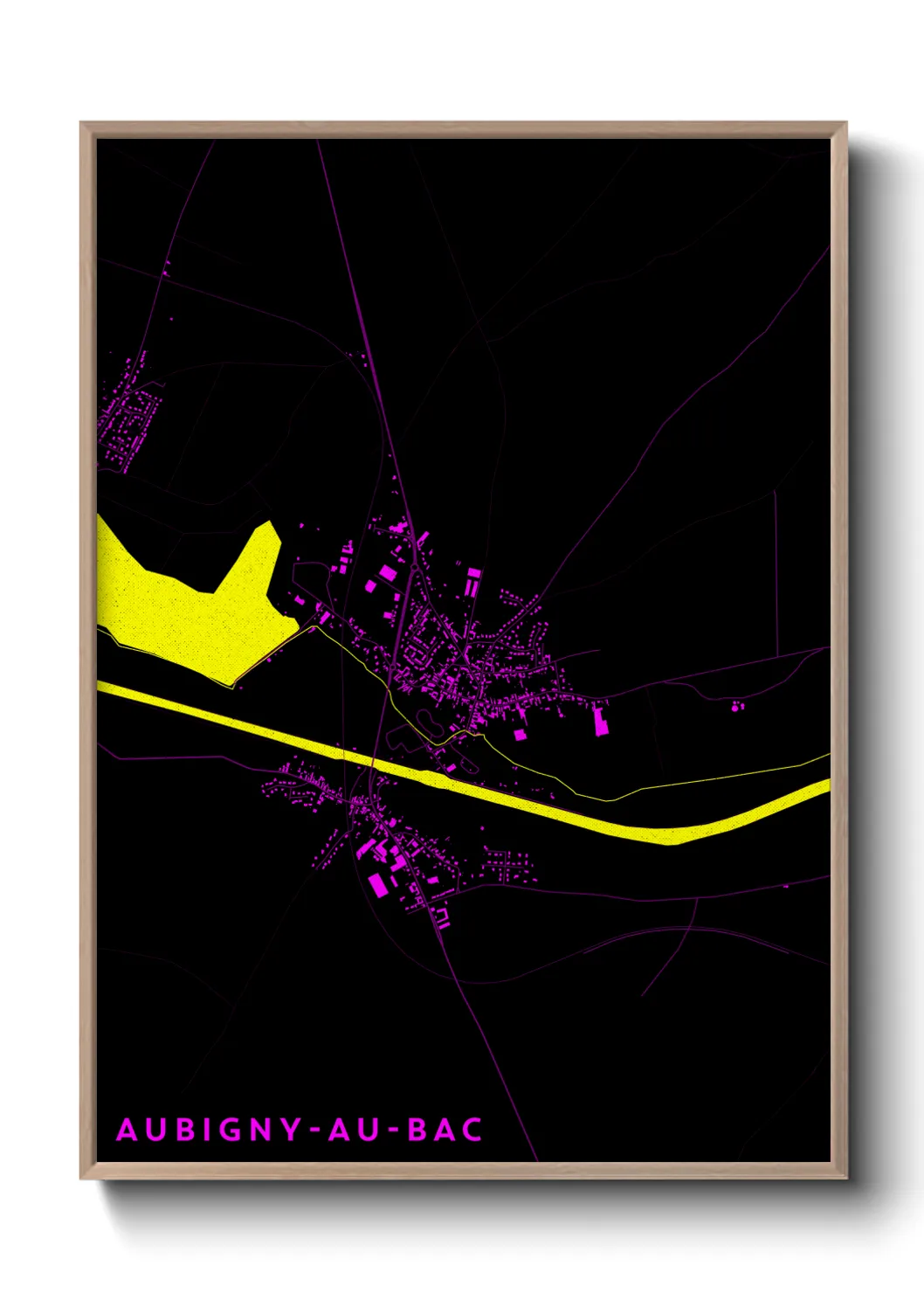 Une affiche de carte sur Aubigny-au-Bac